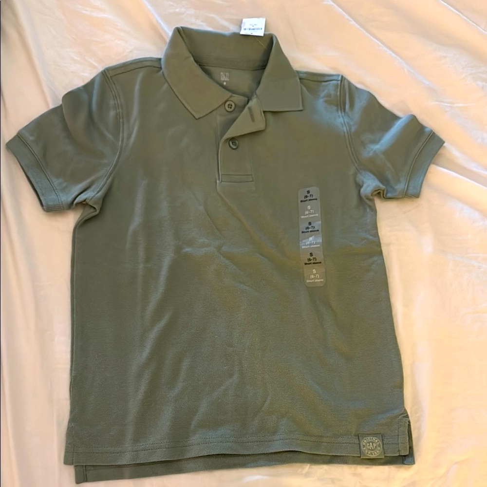 Kids Polo Shirt in Sage Green by Gap NWT SIZE 6-7